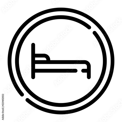 hotel sign line icon