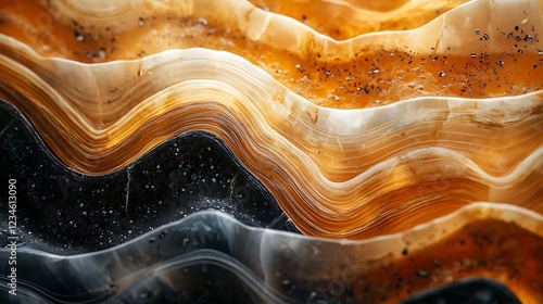 Wallpaper Mural Abstract Wavy Layers in Gold and Black Torontodigital.ca