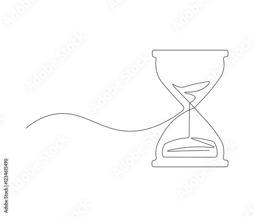 Hourglass in one continuous line drawing. Hourglass in simple linear style. Editable outline illustration
