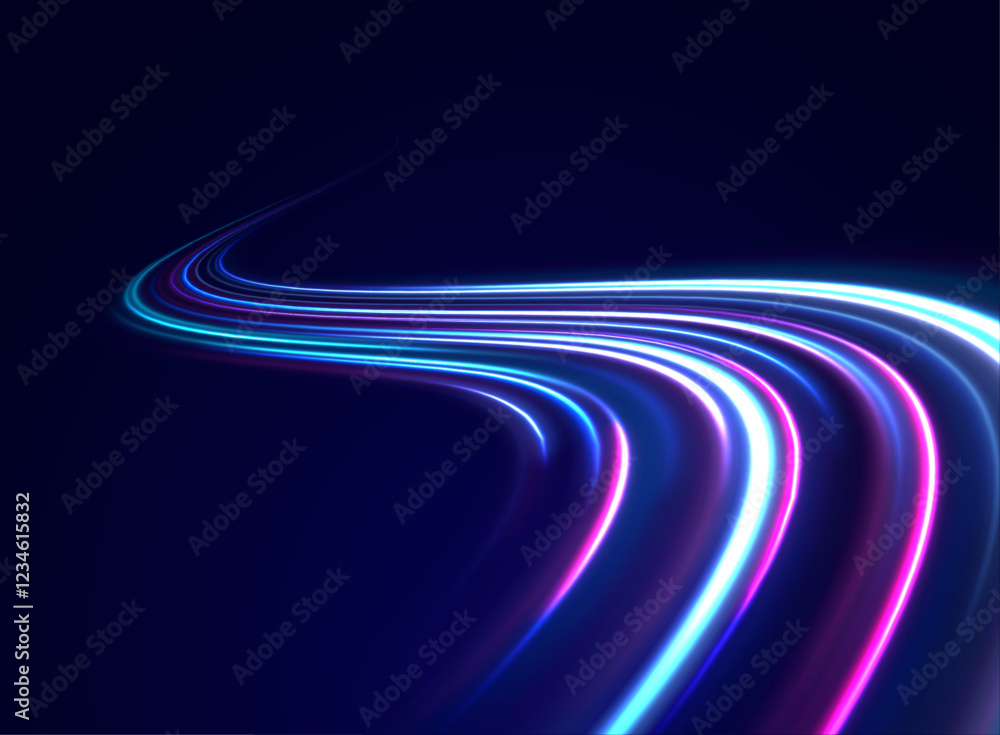 Light trail wave, fire path trace line, car lights, optic fiber and incandescence curve twirl. Big data traffic visualization, dynamic high speed, png, effect. Vector glowing lines air flow effect. Light trail wave, fire path trace line, car lights, optic fiber and incandescence curve twirl. Big data traffic visualization, dynamic high speed, png, effect. Vector glowing lines air flow effect.