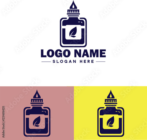 Ink Bottle icon Inkwell Ink pot Ink container flat logo sign symbol editable vector