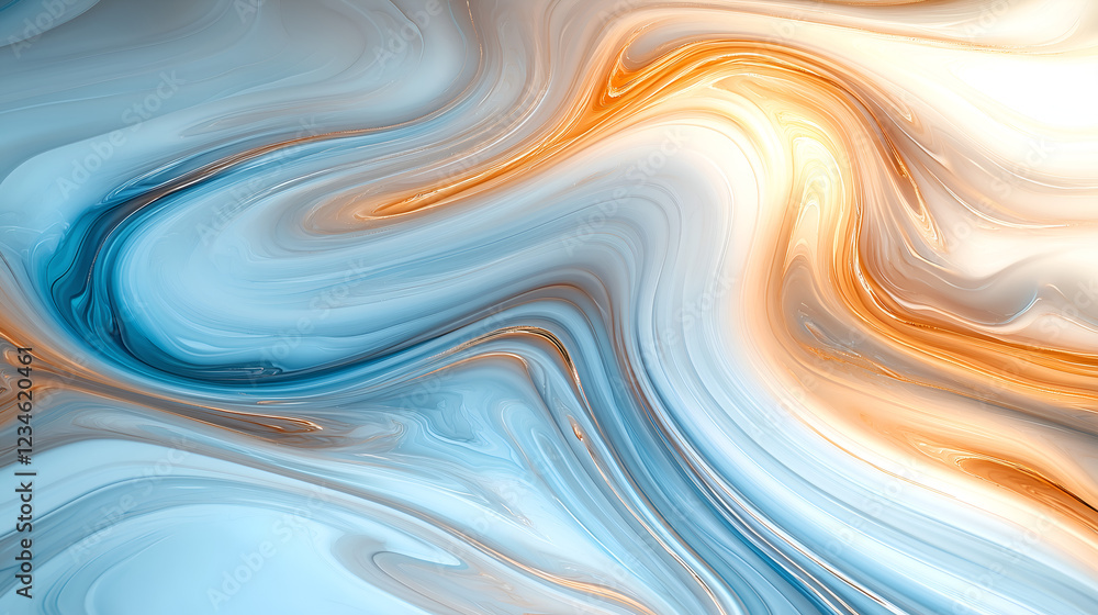 A fluid abstract design featuring swirling shades of blue and orange, creating a harmonious blend of colors and movement. A fluid abstract design featuring swirling shades of blue and orange, creating a harmonious blend of colors and movement.