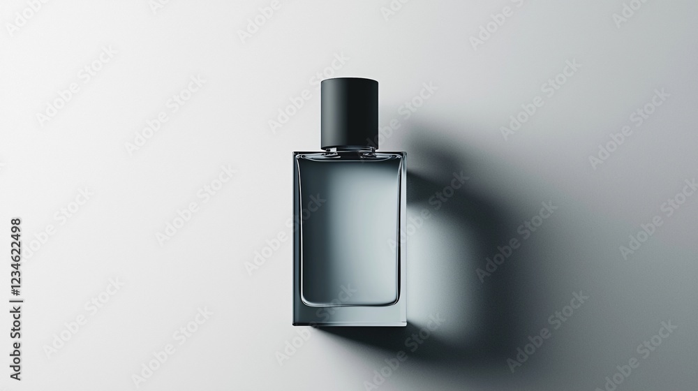 Minimalist Perfume Bottle with Simple Design and Soft Shadow on Neutral Surface