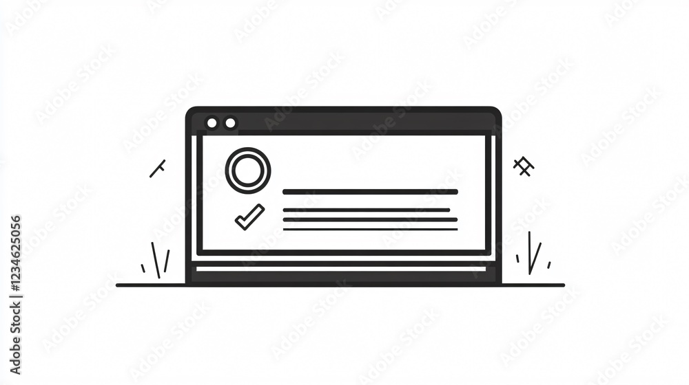 Fototapeta premium Internet Browser Window Icon Vector Isolated on White Background