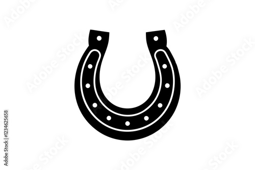 Horseshoe icon, Luck symbol, Horseshoe silhouette vector 