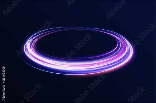 Curve light effect of silver line. Png luminous silver circle. Light silver pedistal, podium, platform, table. To center a bright flash, png, effect, wave,neon,line.