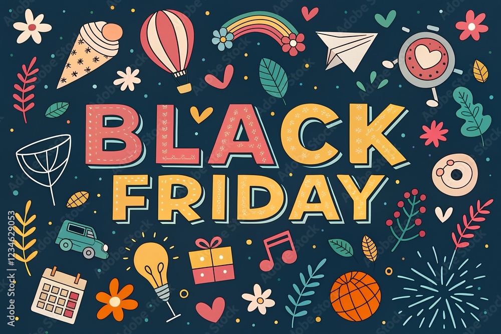 Fototapeta premium Design Black Friday Poster for advertising, banners, leaflets, Sale discount and flyers.