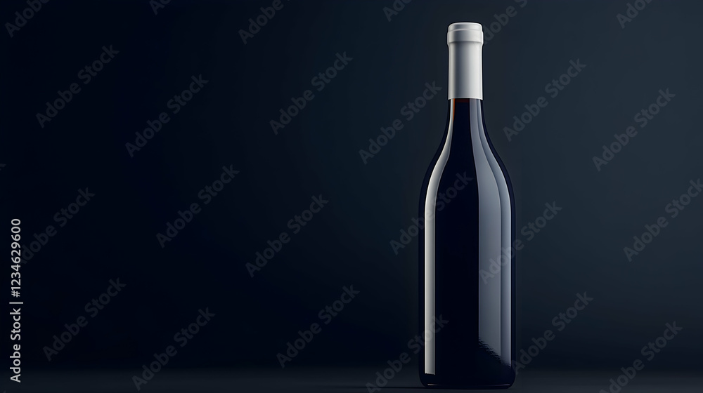 Red wine bottle on dark background, product photography for website or label Red wine bottle on dark background, product photography for website or label