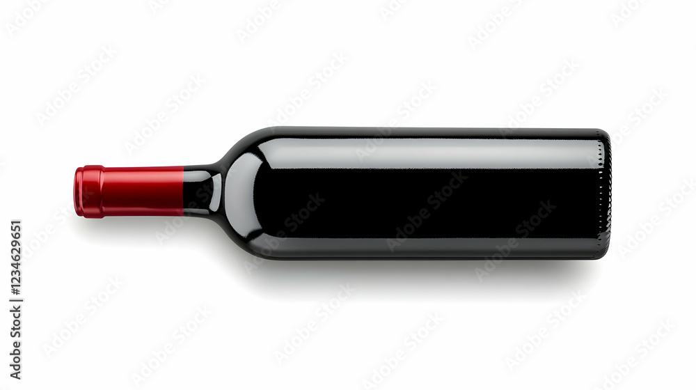 Red wine bottle, studio shot, white background, drink concept, website use Red wine bottle, studio shot, white background, drink concept, website use