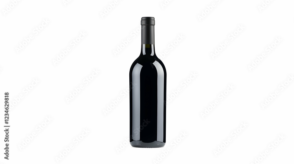 Red wine bottle, studio shot, white background, product photography, for wine lists or online stores Red wine bottle, studio shot, white background, product photography, for wine lists or online stores