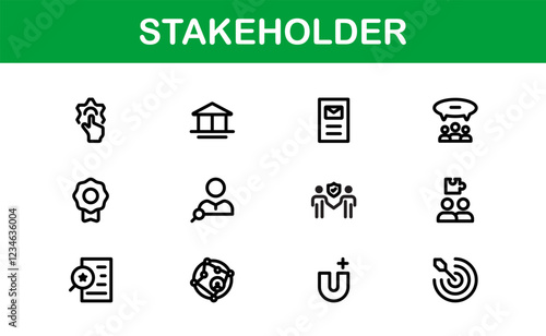 Stakeholder Icon Set. Professional Vector Illustrations for Business Partnerships, Investors, and Corporate Relationships photo