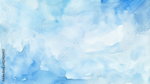 Light Blue Watercolor Background Ideal for Text Placement, Perfect for Websites, Cards, and Creative Projects Featuring Soft and Ethereal Tones