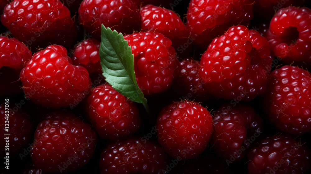 A plump and juicy handful of raspberries, highlighting their rich color and texture A plump and juicy handful of raspberries, highlighting their rich color and texture