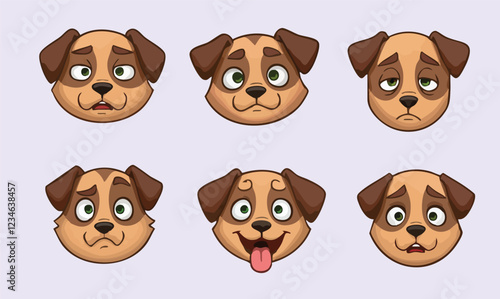 set of dog reactions