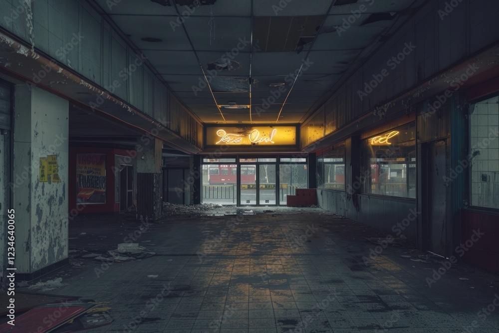 Fototapeta premium The area in decline transportation basement indoors.