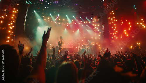 Wallpaper Mural Concert crowd enjoying the show with colorful lights Torontodigital.ca