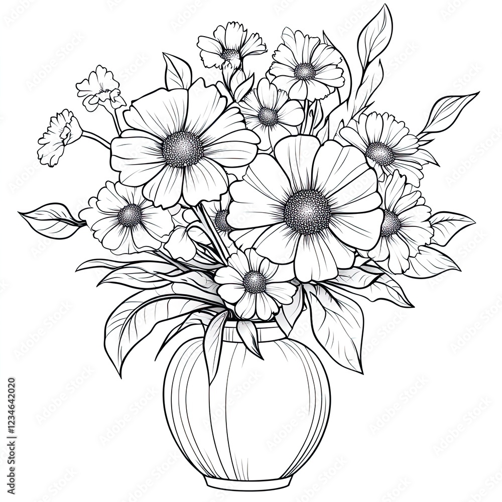 Vibrant Mixed Annual Flowers in a Simple Vase Perfect for Home Decor and Spring Themes Vibrant Mixed Annual Flowers in a Simple Vase Perfect for Home Decor and Spring Themes