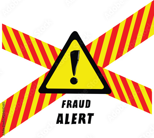 Fraud scam alert warning sign vector illustration