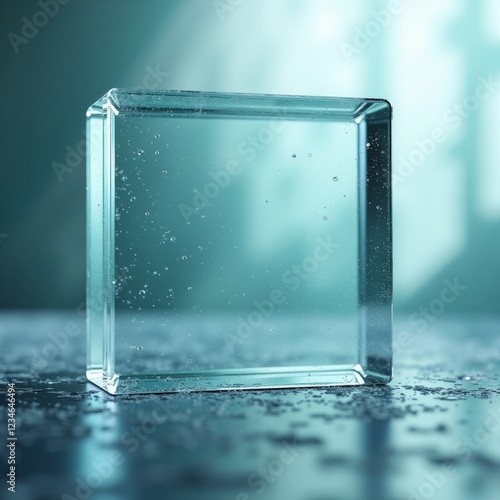 A clear, transparent, and colorless solid substance