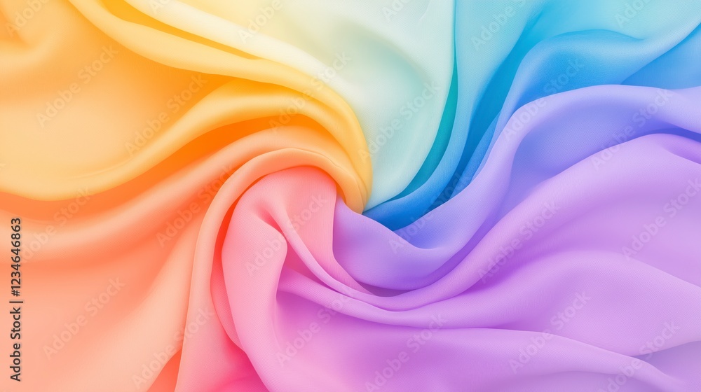 Obraz premium Colorful Soft Fabric Waves in Pastel Tones for Creative Textiles and Backgrounds