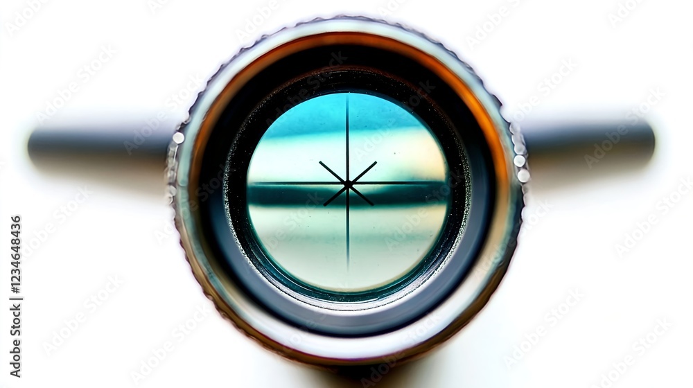 Fototapeta premium Detailed Photorealistic Image of Rifle Scope with Crosshair Markings