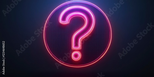 Wallpaper Mural Glowing pink and purple question mark symbol in a digital, circular frame against a dark background. Intriguing and enigmatic, the image evokes Torontodigital.ca