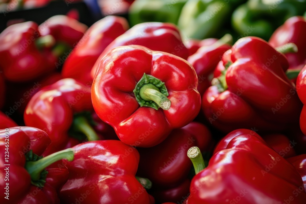 Fresh Harvest of Red Bell Peppers Fresh Harvest of Red Bell Peppers