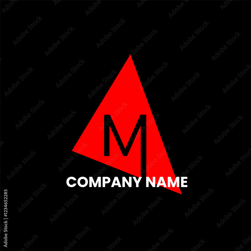 M letter triangle logo design M letter triangle logo design