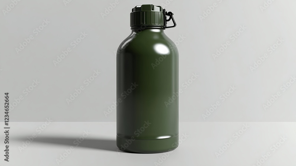 Front View of a Soldier's Canister Bottle Isolated on White Background Front View of a Soldier's Canister Bottle Isolated on White Background