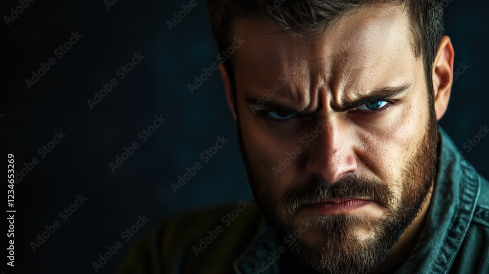 A close-up portrait of an angry man, his furrowed brows and intense glare standing out against a clean, isolated background, emphasizing raw emotion. A close-up portrait of an angry man, his furrowed brows and intense glare standing out against a clean, isolated background, emphasizing raw emotion.