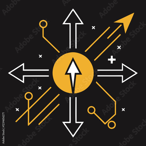 Arrow with Circuit Lines: Innovation & Progress Vector Design photo