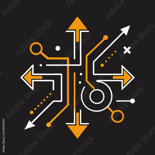 Arrow with Circuit Lines: Innovation & Progress Vector Design photo