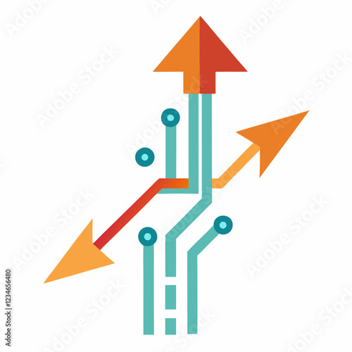 Arrow with Circuit Lines: Innovation & Progress Vector Design photo