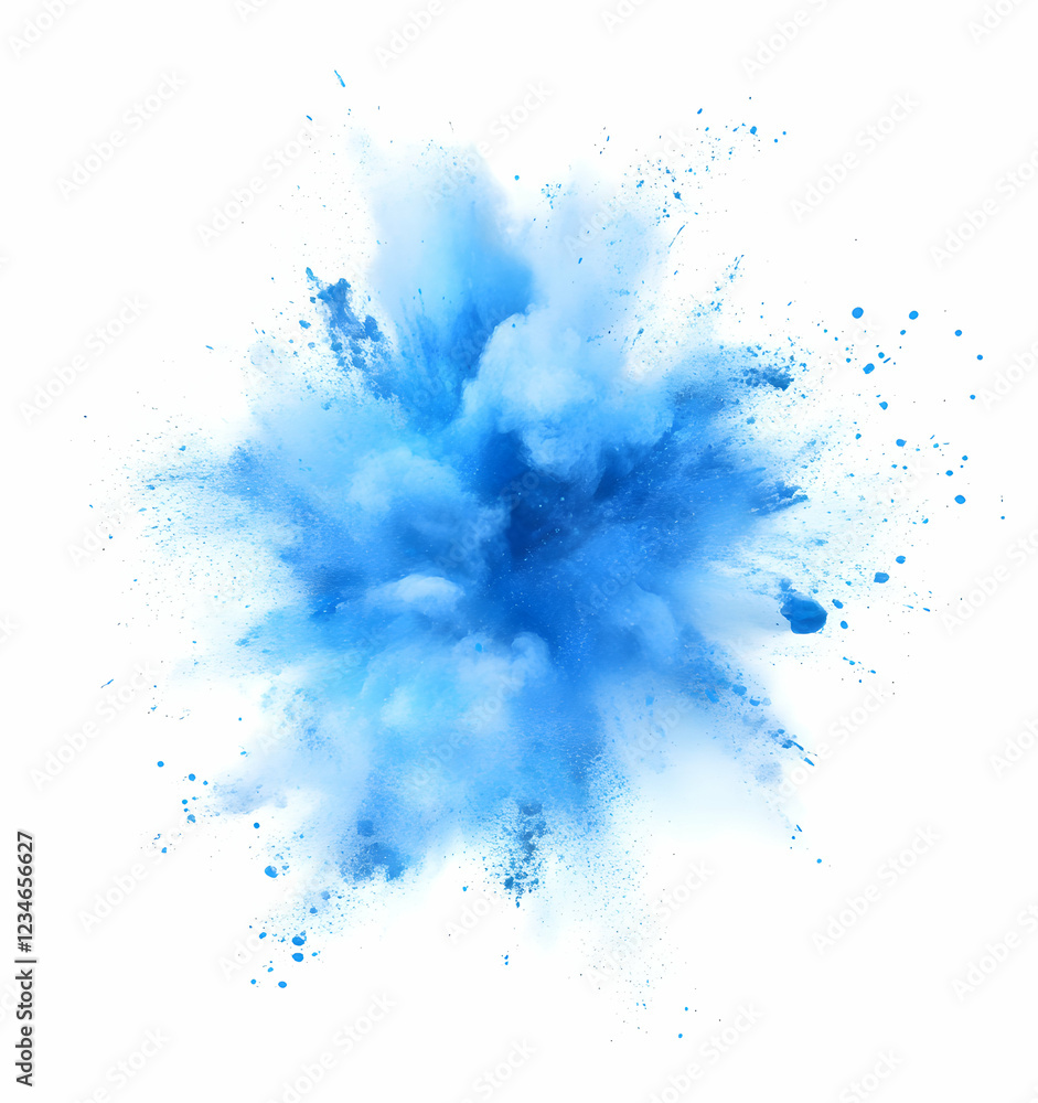 Abstract Blue Powder Explosion: A Vivid Burst of Color Abstract Blue Powder Explosion: A Vivid Burst of Color