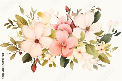 Vintage flower pattern plant inflorescence.