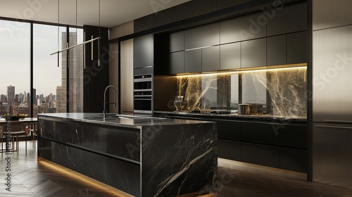 Luxury Modern Kitchen Design with City View