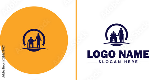 Retirement Community icon Senior living community Retirement village Senior community flat logo sign symbol editable vector