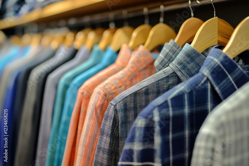 Wallpaper Mural Men's Plaid Shirts Hanging in a Store Torontodigital.ca