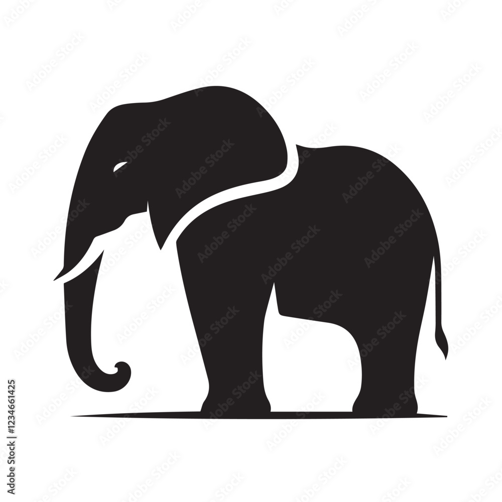 Obraz premium Powerful Elephant Head Silhouette Design