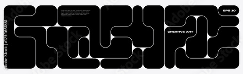 Bento Grid design element. Abstract Background with Liquid Bubble Shapes. Creative Metaball pattern design. 