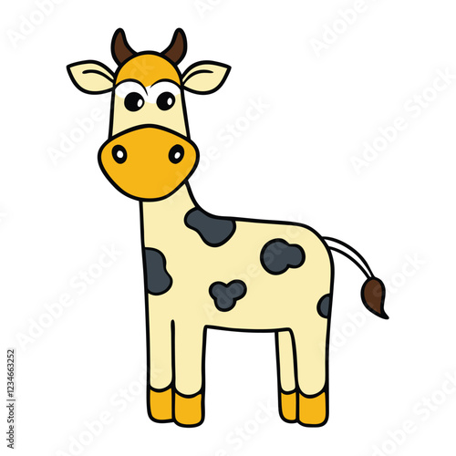 Funny cow vector art illustration