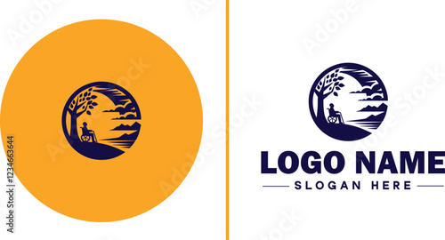 Retirement Community icon Senior living community Retirement village Senior community flat logo sign symbol editable vector