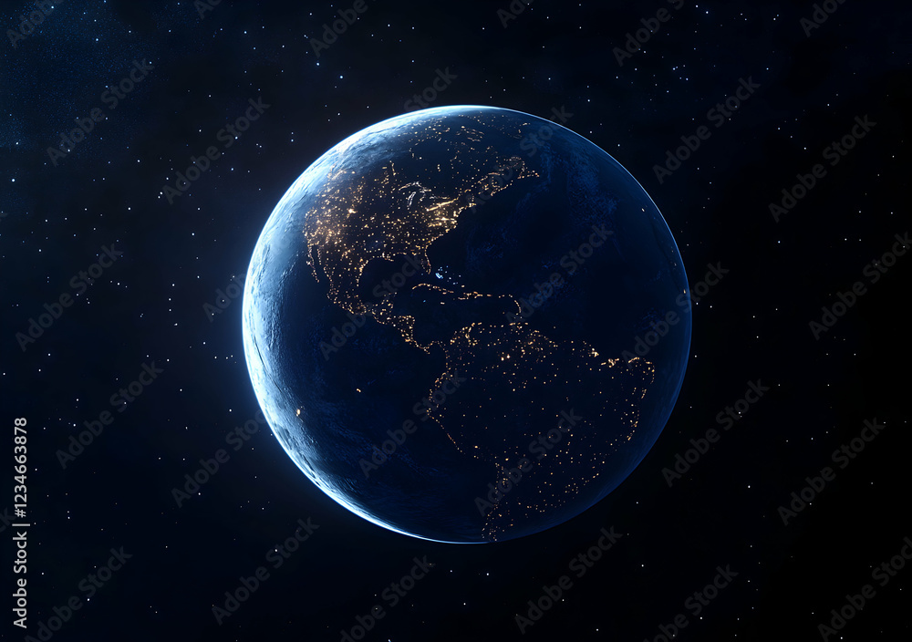 Obraz premium Earth at Night: A Stunning View of Our Planet from Space
