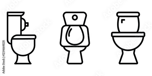 toilet outline or line icon design bundle.