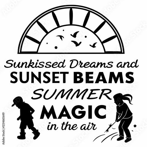 summer sunsets typography t-shirt design