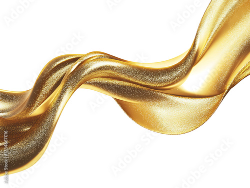 Chic Golden Wave  on transparent background