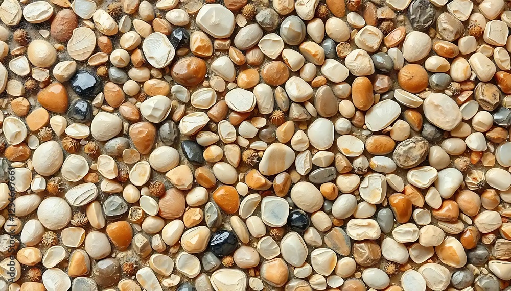Smooth stones in beige brown and white colors Smooth stones in beige brown and white colors