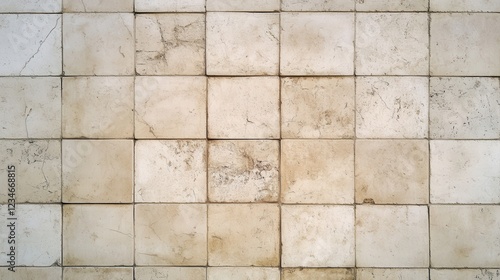 Wallpaper Mural Neutral beige square tiles creating geometric grid pattern, displaying subtle tonal variations providing contemporary minimalist wall texture and architectural sophistication Torontodigital.ca