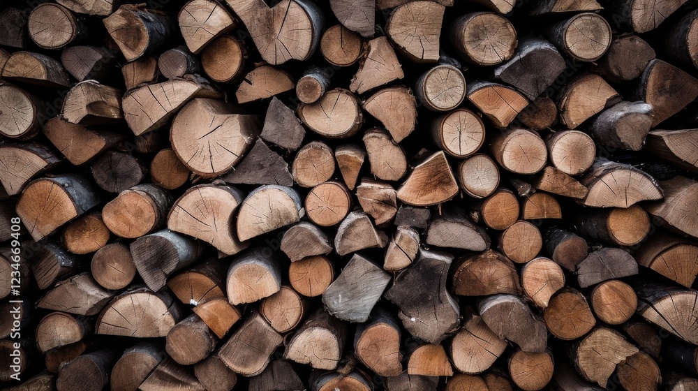 Pile of Chopped Wood Stacked Neatly in a Rustic Style with Natural Patterns and Textures for Cozy Home Decor and Outdoor Use Pile of Chopped Wood Stacked Neatly in a Rustic Style with Natural Patterns and Textures for Cozy Home Decor and Outdoor Use