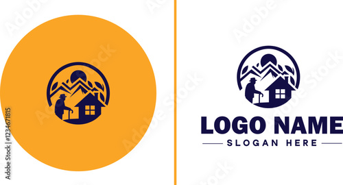 Retirement Community icon Senior living community Retirement village Senior community flat logo sign symbol editable vector